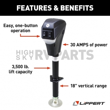Lippert Components 3500 Pound Capacity Trailer Tongue Jack 285318-3