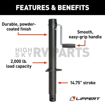 Lippert Components Manual Trailer Tongue Jack 2000 Pound Capacity - 285420-4