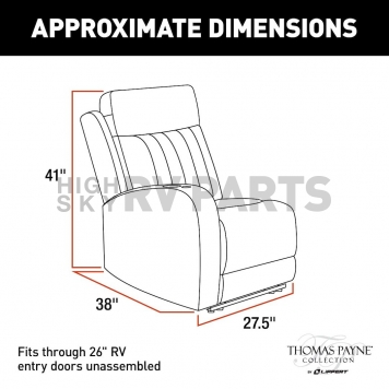 Lippert Components Thomas Payne Seismic Series - Right Hand Recliner Chair Brown - 2020129316-6