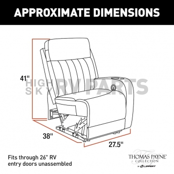 Lippert Components Thomas Payne Seismic Series - Left Hand Recliner Chair Brown - 2020129321-6