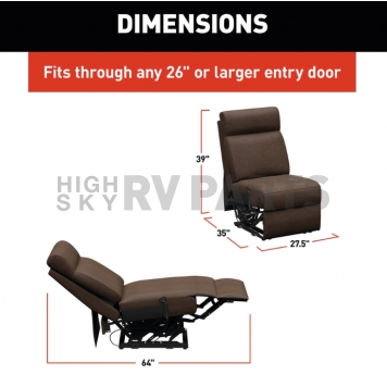 Lippert Components Thomas Payne Heritage Theater Series - Center Armless Recliner Chair Brown - 2024044094-8