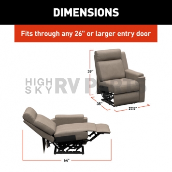 Lippert Components Thomas Payne Heritage Theater Series - Left Hand Recliner Chair Beige - 2024044097-7