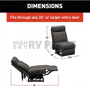 Lippert Components Thomas Payne Heritage Theater Series - Center Armless Recliner Chair Brown - 2024044110-8