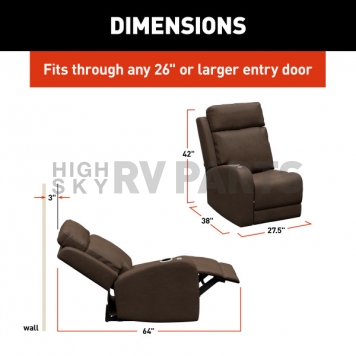 Lippert Components Thomas Payne Seismic Series - Right Hand Recliner Chair Brown - 2024044192-9