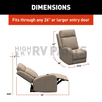 Lippert Components Thomas Payne Seismic Theater Series - Right Hand Recliner Chair Beige - 2024044204-9