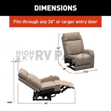 Lippert Components Thomas Payne Seismic Theater Series - Left Hand Recliner Chair Beige - 2024044205-9