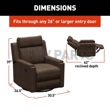 Lippert Components Thomas Payne Swivel Glider Recliner Chair - Brown - 2024044208-8