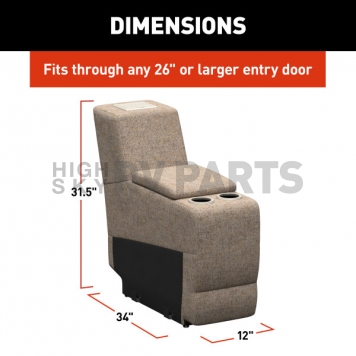 Lippert Components Thomas Payne Sofa Center Seismic Theater Series Console - Beige - 2024044207-9