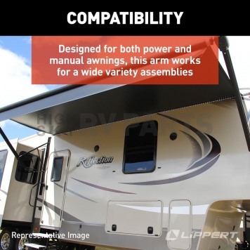 Lippert Components Solera Manual Patio Awning Arm - White - 281152-8