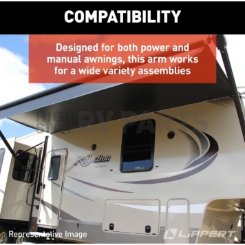 Lippert Components Power or Manual Awning Arm Half Set - White - 390189-6