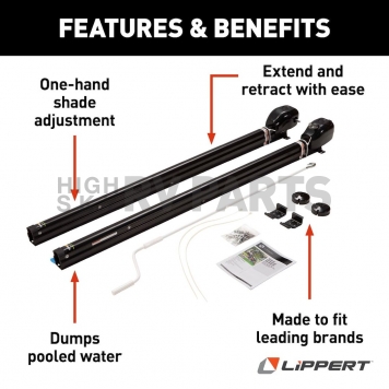 Lippert Components Solera Patio Awning Arm Full Set - Black - 434727-3