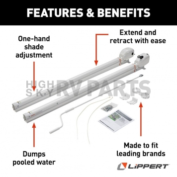Lippert Components Solera Patio Awning Arm Full Set - White - 434728-2