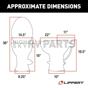 Lippert Components Flow Max Toilet White - 2022113192-2