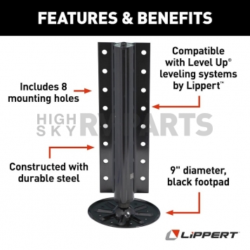 Lippert Components Leveling Jack - 8000 Pound Capacity Single Black - 195860-3