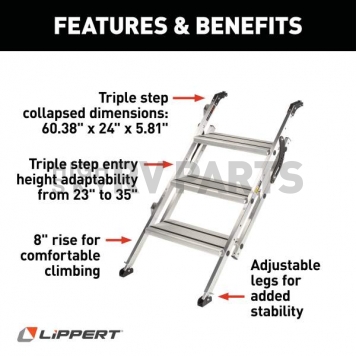 Lippert Components Victory Series 3 Manual Fold-Up RV Entry Step - 2023024500-2