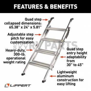 Lippert Components Victory Series 4 Manual Fold-Up RV Entry Step - 2023024501-2