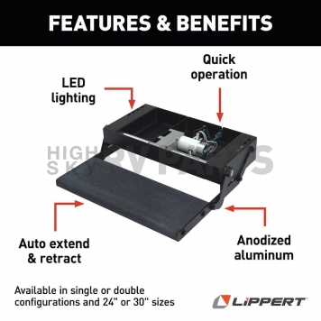 Lippert Components Single Electric Entry Step - Tread Lite Series - 353542-2