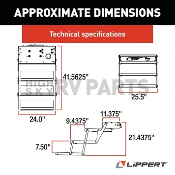 Lippert Components Series 25 RV Triple Electric Folding Entry Step - 365837-2