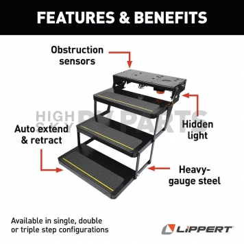 Lippert Components Series 25 RV Triple Electric Folding Entry Step - 3658373-2