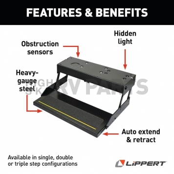 Lippert Components Series 35 RV Single Electric Folding Entry Step - 3691461-4