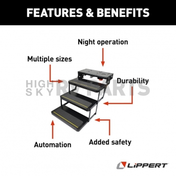 Lippert Components Series 23 RV Triple Electric Folding Entry Step - 3694042-2