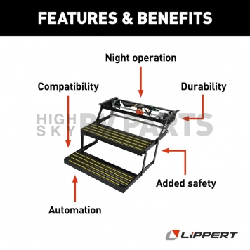 Lippert Components Revolution Double Electric Folding Steps - 3725791-2