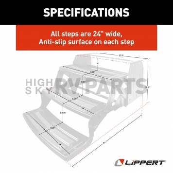 Lippert Components RV Manual 3 Folding Entry Step - 432687-4