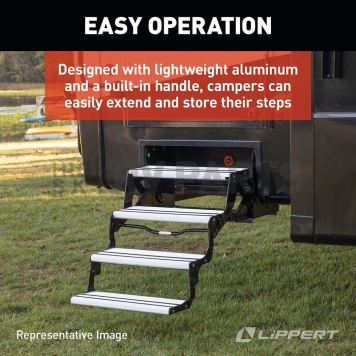 Lippert Components Alumi-Tread 4 Manual Folding Step - 432698-9