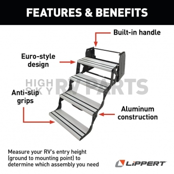 Lippert Components Alumi-Tread 4 Manual Folding Step - 432698-7