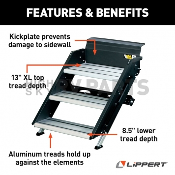 Lippert Components SolidStep 3 Manual Fold-Up Steps - 791572-3