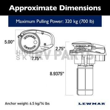 Lewmar Windlass V700 Vertical Mount - 6670011108-312-2