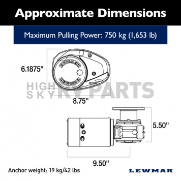 Lewmar Windlass - Vertical Mount; 1653 Pound Maximum Pull - 6671011108-138-2