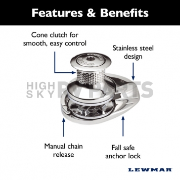 Lewmar Windlass - Vertical Mount; 1653 Pound Maximum Pull - 6671011108-138-4