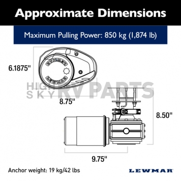 Lewmar Windlass - Vertical Mount 1874 Pound Maximum Pull - 6672011108-138-2