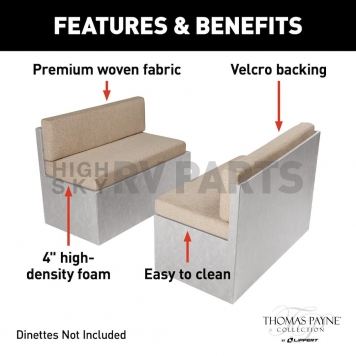 Lippert Components Thomas Payne Back And Seat Dinette Cushion - Norlina Vinyl - 2021100494-3