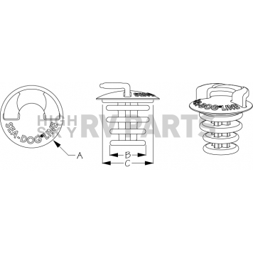 Sea Dog Boat Deck Filler Cap - For Temporary Use Only - 357390-1-3