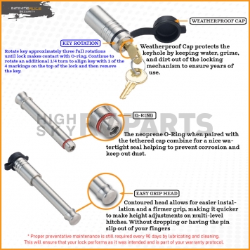 InfiniteRule Trailer Hitch Pin Set for B&W Receiver - 61775-S-3