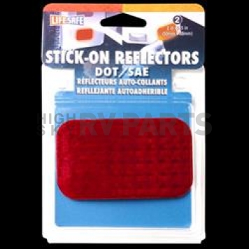 Top Tape and Label Reflector - 2 inch x 3-1/2 inch Red - 2 Per Pack