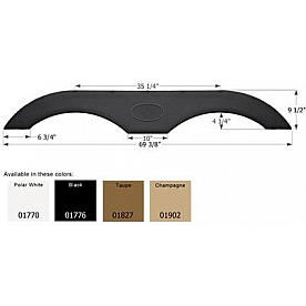 Icon Fender Skirt For Crossroads/ Dutchmen/ Forest River/ Keystone/ Palomino 69 Inch x 9 Inch Black 01776