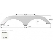 Icon Fender Skirt For Keystone  Laredo 72-3/4 Inch 13-5/8 Inch  White 01796