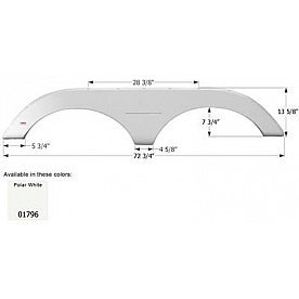 Icon Fender Skirt For Keystone  Laredo 72-3/4 Inch 13-5/8 Inch  White 01796