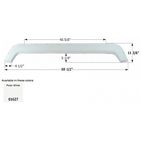 Icon Fender Skirt For Fleetwood  Wilderness/ Prowler 69-1/2 Inch 11-3/8 Inch  White 01627