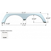 Icon Fender Skirt For Alpenlite s 77-3/4 Inch 16-1/2 Inch  White 01640