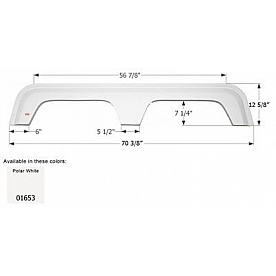 Icon Fender Skirt For Coachmen  Royal 70-3/8 Inch 12-5/8 Inch  White 01653