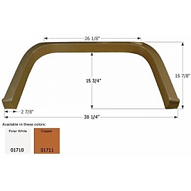 Icon Fender Skirt For Coachmen  Shasta Freeport/ Leprechaun/ Santara 38-1/4 Inch 16-7/8 Inch  White 01710