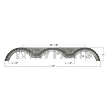 Icon Fender Skirt For Sunnybrook s 109 Inch 17 Inch Metallic Gray 14150