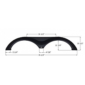 Icon Fender Skirt For Keystone  Redwood 76-1/4 Inch 15-1/2 Inch Black 14160