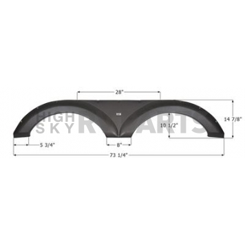 Icon Fender Skirt For Forest River  Blue Ridge 73-1/4 Inch 14-7/8 Inch Twilight Gray Metallic 14163
