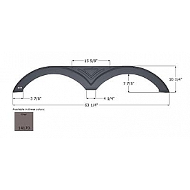 Icon Fender Skirt Universal Replacement To Fit By Dimension 63-1/4 Inch 10-3/4 Inch Gray 14170