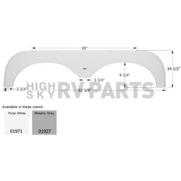 Icon Fender Skirt For Okanagan s 63-1/8 Inch 14-1/2 Inch Metallic Gray 01972